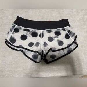 Lululemon Limited Edition Black and White Polka Dot Speed Shorts
